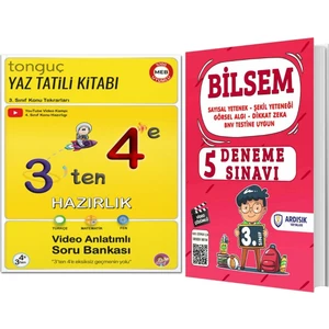 Tonguç Akademi 3'ten 4'e Hazırlık Yaz Tatili Kitabı 3. Sınıf Bilsem Deneme