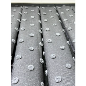 Puffy Ponpon Desenli Keten Fon Perde L Ürün Sık Pile L Aksesuar Hediyeli L Tek Kanat