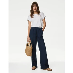 Marks & Spencer Wide Leg Keten Pantolon