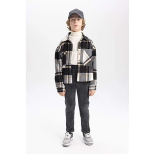 Erkek Çocuk Kargo Fit Standart Paça Fitilli Kadife Pantolon B7965A823WN