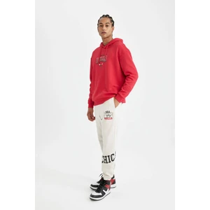 DeFactoFit Kalın Jogger Eşofman Altı NBA Chicago Bulls Standart Fit Cepli Düz Paça C9275AX24AU