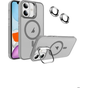 Apple Iphone 16 Uyumlu Kılıf Standlı Mat Magsafe Metal Tuş Kamera Lens Hediyeli Nevada Case