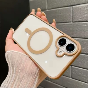 iPhone 16 Uyumlu Kenarları Renkli Şeffaf Magsafe Kılıf