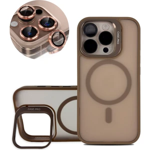 Apple Iphone 15 Pro Max Uyumlu Kılıf Standlı Mat Magsafe Metal Tuş Kamera Lens Hediyeli Nevada Case