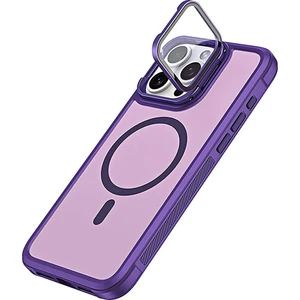 iPhone 13/14/15 Uyumlu Standlı Kamera Kısmı Cam Korumalı Arkası Mat Renkli Magsafe Kılıf