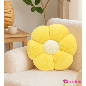 Dekoratif Papatya Şeklinde Peluş Yastık 40 cm – Yumuşak ve Konforlu Tasarım