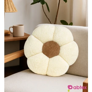Dekoratif Papatya Şeklinde Peluş Yastık 40 cm – Yumuşak ve Konforlu Tasarım