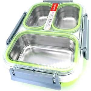 3 Bölmeli Paslanmaz Çelik Sızdırmaz Saklama Kabı Beslenme Kabı 1,2 Lt. Yeşil Ithal Ürün