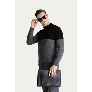Bisiklet Yaka Slim Fit Dar Kesim Desenli Triko Kazak
