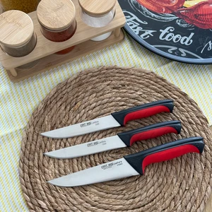 Cavit Inox 3 Parça Bıçak Seti Metal Yapı Kaymaz Sap ile Mutfakta Pratik Kullanım