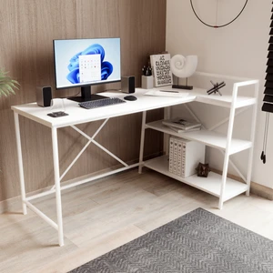 Kitaplıklı Çalışma Masası Bilgisayar Masası L Masa