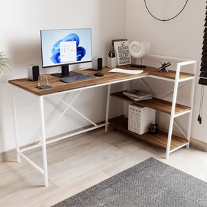 Kitaplıklı Çalışma Masası Bilgisayar Masası L Masa