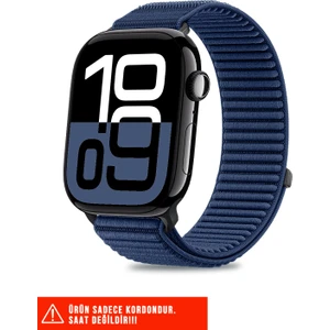 Apple Watch 4/5/6/7/8/9/10/se/ultra/ultra2 44MM/45MM/49MM ve Seri 10 46MM Uyumlu Hasır Örgü Kordon
