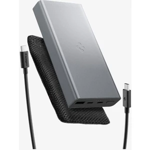 20000 mAh Alüminyum Kasa 30W USB-C + USB-A Giriş / Çıkış Hızlı Şarj 3 Portlu Powerbank / 1 Metre Type-C Harici Kablolu Taşınabilir Şarj Cihazı + Taşıma Çantası EA3020 Gray - ABA09434