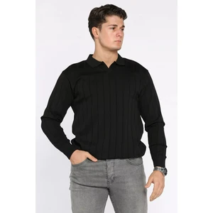 Polo Yaka Çizgi Desenli Erkek Triko Kazak P-00017886