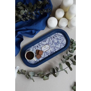 EE168-7N Azulejos Sweet Home Desenli Oval Tepsi 16X35 cm