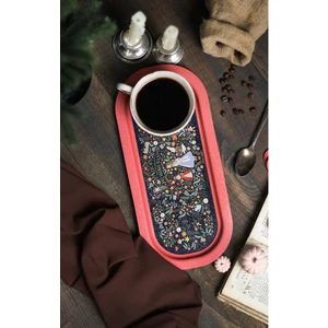 EE168-9A Tales Alices Desenli Oval Tepsi 16X35 cm