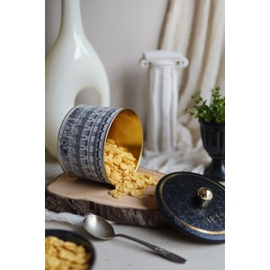 ER141-2F City Hello Desenli Yuvarlak Metal Saklama Kabı 14 cm