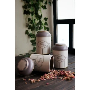 ERB05U6 Silindir Metal Saklama Kabı Ø90 3 Lü Set, Retro