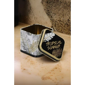 Yaprak Desenli Kare Çok Amaçlı Metal Erzak Saklama Kabı 0.7 lt - Çok Renkli