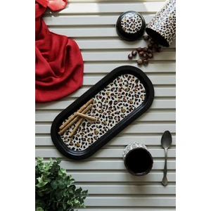 EE168-V4 Leo Desenli Oval Tepsi 16X35 cm