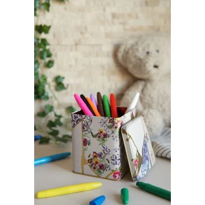 ER024-U5 Kint Sugi Desenli Kare Metal Saklama Kabı 12X12 cm