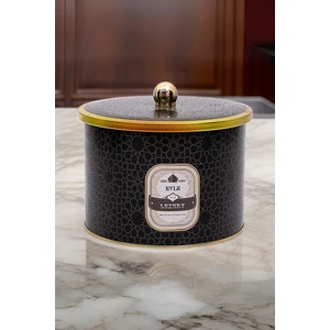 ER145-V2 Trellis Desenli Yuvarlak Metal Saklama Kabı 17.5 cm