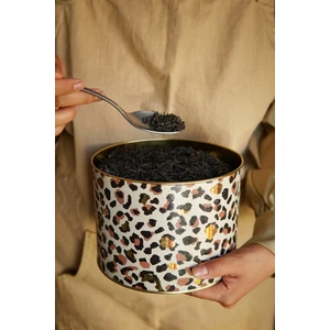 ER145-V4 Leo Desenli Yuvarlak Metal Saklama Kabı 17.5 cm