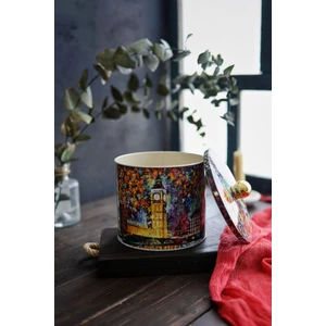 Afremov Big Ben Desenli Yuvarlak Çok Amaçlı Metal Erzak Saklama Kabı 2.1 lt - Çok Renkli