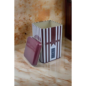 EF022-F6 Patisserie Line Desenli Kare Metal Saklama Kabı 11X11 cm