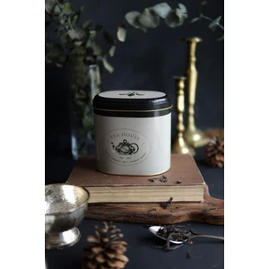 ER004-8F Azura Tea Desenli Oval Metal Saklama Kabı 11X15 cm