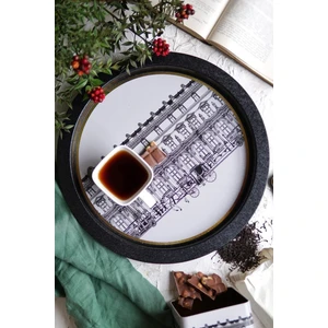 EE163-T9 City Desenli Yuvarlak Tepsi 36 cm