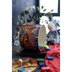 Afremov Desenli Yuvarlak Çok Amaçlı Metal Erzak Saklama Kabı 3.3 lt - Çok Renkli