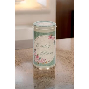 Çiçek Kuş Desenli Metal Erzak Saklama Kabı 1.8 lt - Yeşil