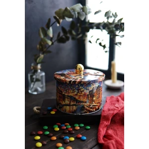 EF141-01 Metal Yuvarlak Kutu 140 x 100 mm Topuz Kulplu 1.7 lt