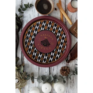 EE197-T8 Circus Desenli Yuvarlak Tepsi 31.5 cm