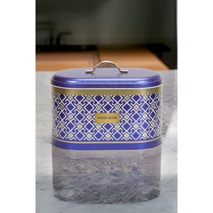 Sultan Desenli Metal Ekmek Sepeti 11 lt - Mavi Beyaz
