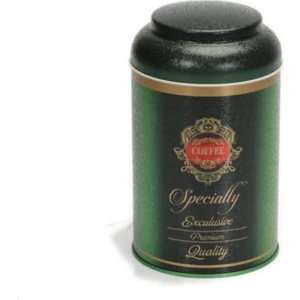 Premium Desenli Kahve Saklama Kabı Metal 1.4 lt - Koyu Yeşil