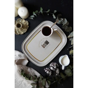 EE171-7F Azura Coffee Desenli Oval Tepsi 24X31 cm