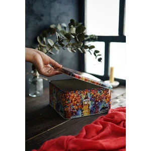 Afremov Big Ben Desenli Kare Çok Amaçlı Metal Erzak Saklama Kabı 4.1 lt - Çok Renkli