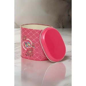 Çiçek Kuş Desenli Kırmızı Oval Saklama Kabı 108X150X130 mm 1,7 Lt EF004-D8