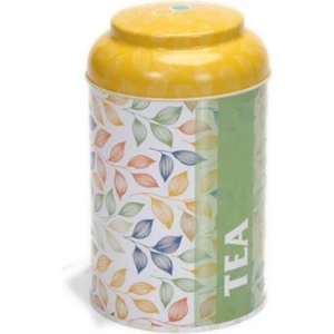 Yaprak Desenli Çay Saklama Kabı Metal 1.4 lt - Yeşil