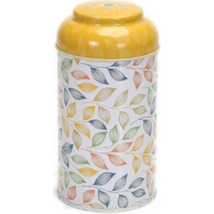 Yaprak Desenli Metal Erzak Saklama Kabı 1 lt - Çok Renkli
