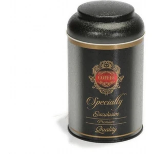 Premium Desenli Kahve Saklama Kabı Metal 1.4 lt - Siyah