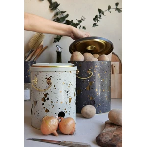 ERB23U4 Patates-Soğan Saklama Kabı 2 Li Set, Terrazzo