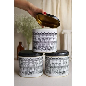 ERB07T9 Oval Metal Saklama Kabı 3 Lü Set, City