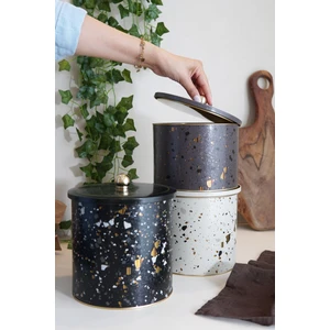 ERB31U4 Yuvarlak Kutu Ø175, Topuz Kulp, 3 Lü Set, Terrazzo