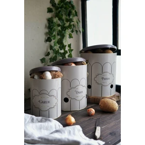 ERB29U6 Patates-Soğan-Sarımsak Saklama Kabı 3 Lü Set, Retro