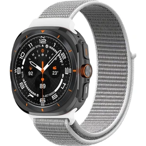 Samsung Galaxy Watch Ultra 2025 Hasırlı Kordon Woven Sport Loop Beyaz
