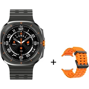 Sk 7 Ultra Amoled 47 mm Çelik + Silikon Kordonlu Akıllı Saat